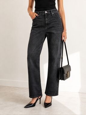 Scotch & Soda Amsterdam Black Wash Straight Leg Jeans Size 12 High Rise